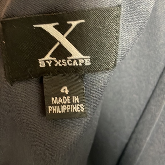 X by Xscape Women's Cowlneck Open-Back Sequined Gown Grey Size 4 - Picture 12 of 14